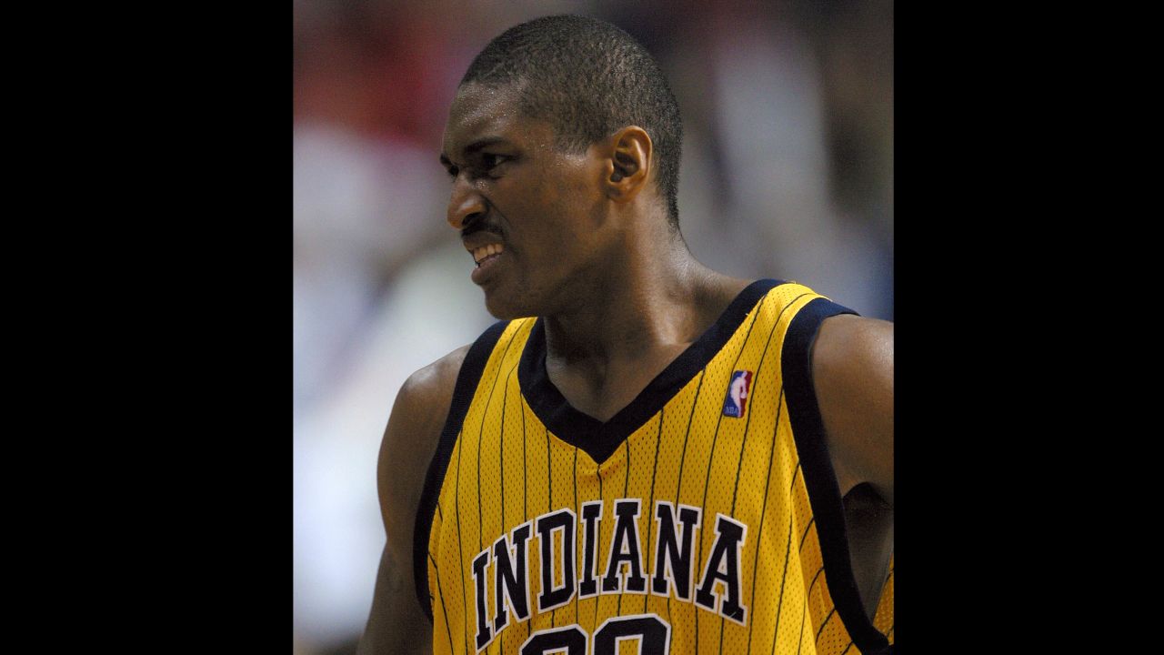 Basketball player Ron Artest, now named Metta World Peace, was suspended for 86 games in 2004 after he jumped into the stands and fought with fans in Detroit. The melee began after somebody threw a drink on him.