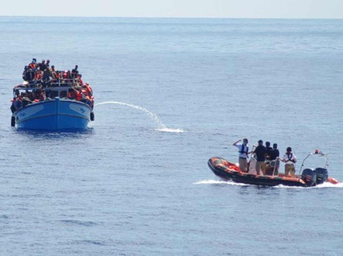 Before approaching a migrant boat, the Phoenix usually sends a dinghy to assess the situation. - (MOAS)