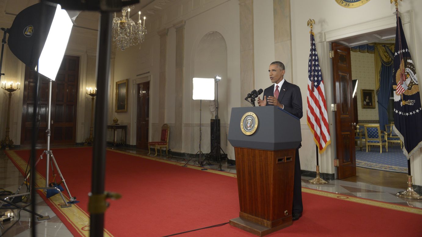 Obama said the United States will meet ISIS "with strength and resolve." 