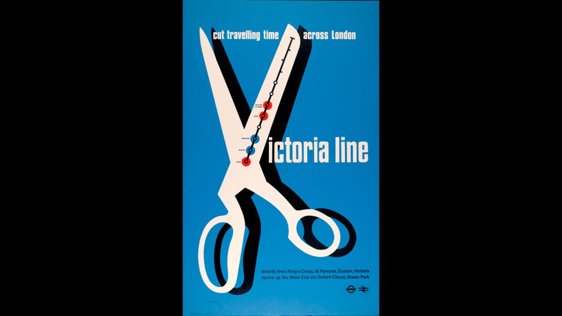 A poster for the Victoria line of the London Underground, 1968