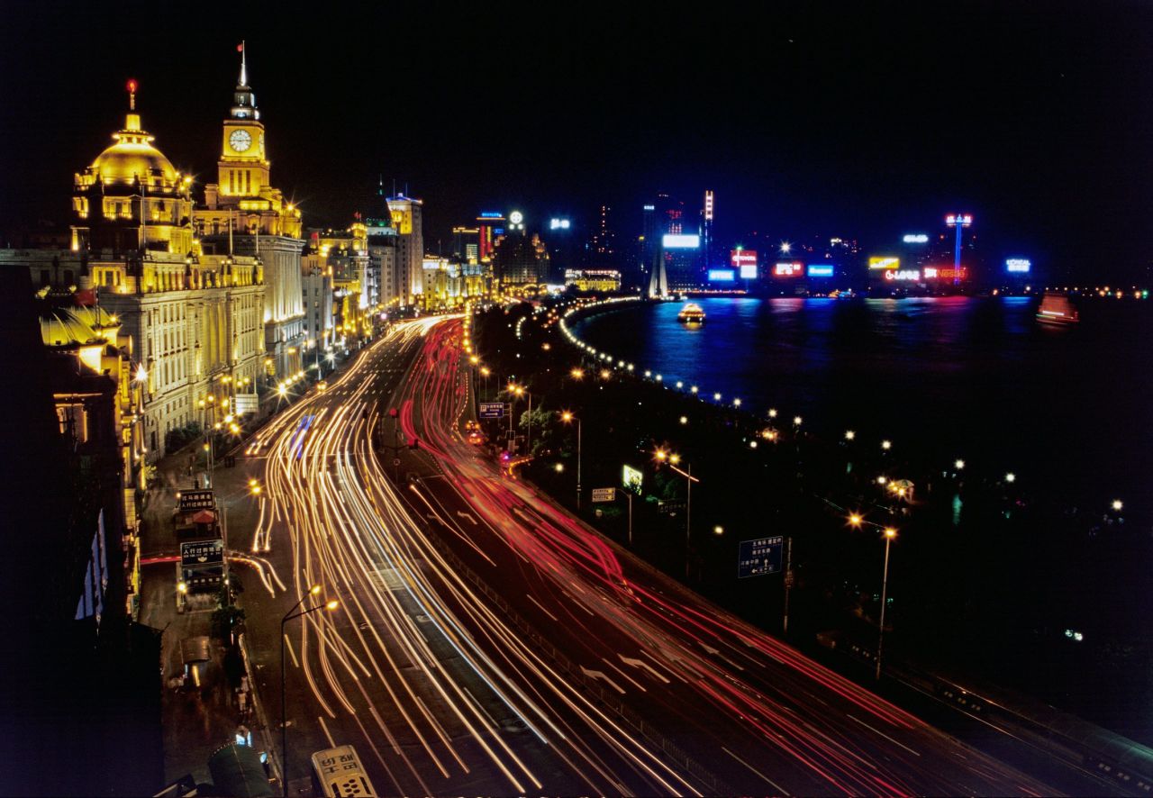 The Bund refers to Shanghai's waterfront on the west bank of the Huangpu River. The commercial strip is a legacy of the city's former British rulers.