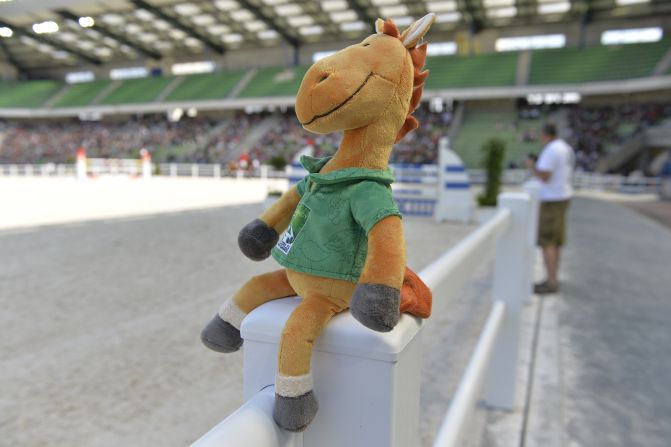 While the horses and their riders battled it out in the arena, mascot Norman -- named after the French area of Normandy -- surveyed the action. By the end of the Games, the hugely popular plush toy had disappeared from shop shelves.