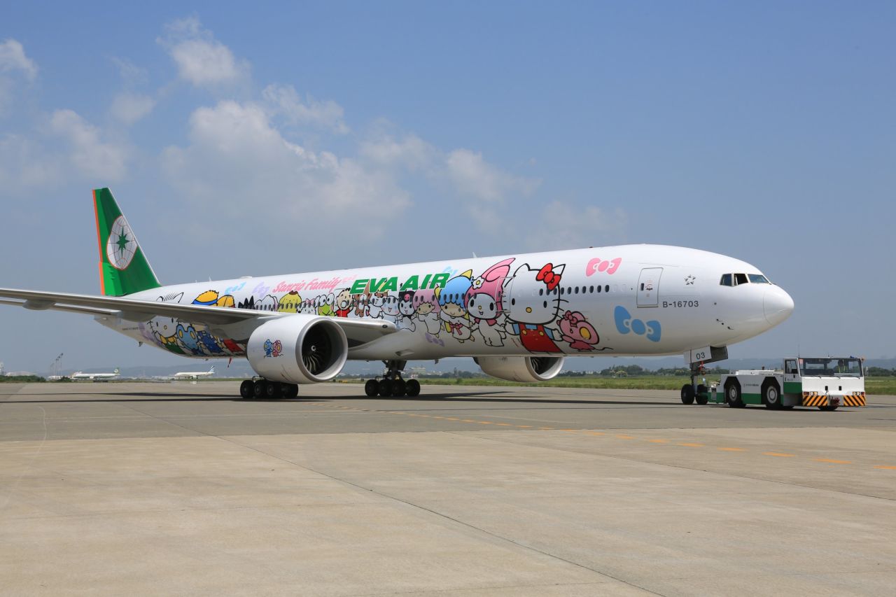 Taiwan's Eva Air decided to celebrate the 40th anniversary of Hello Kitty by bringing its themed aircraft to Europe. The Hello Kitty Jet flies between Taipei and Paris.