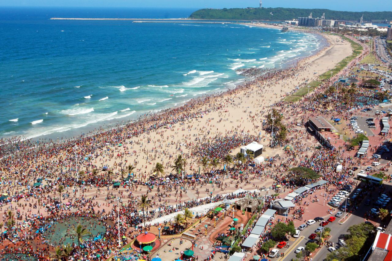 One million South Africans flock to Durban's beaches every summer. For Christmas or New Year, book early or don't bother.