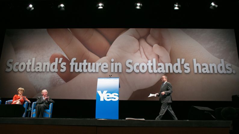 Scotland's First Minister Alex Salmond arrives to speak at a news conference in Edinburgh on September 12. Salmond has been a vocal proponent of independence.