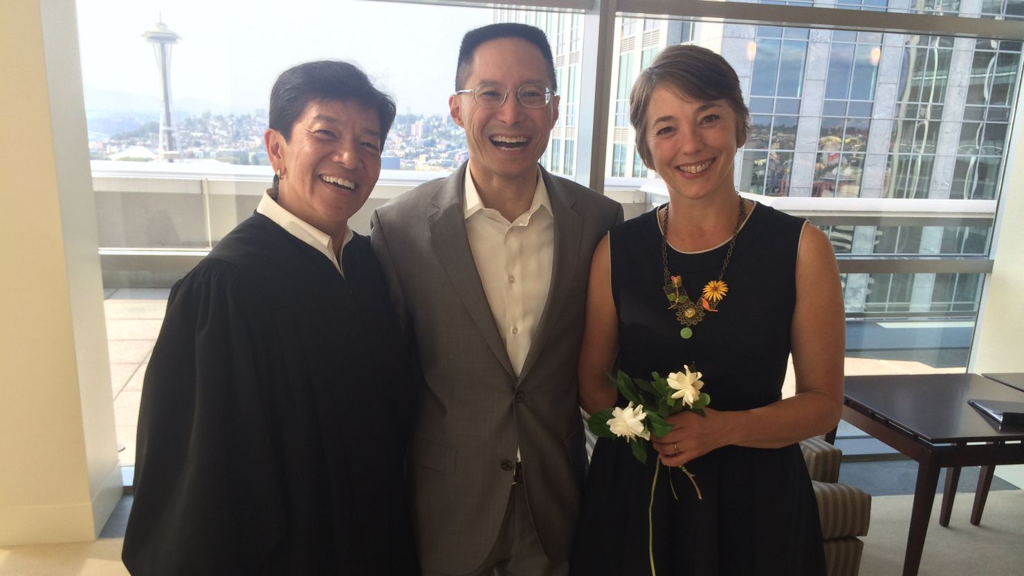 Justice Mary Yu, Eric Liu and Jená Cane 