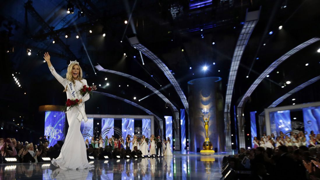 Miss America 2015 Kira Kazantsev walks the runway after being crowned during the Miss America pageant in Atlantic City, New Jersey, on Sunday, September 14.