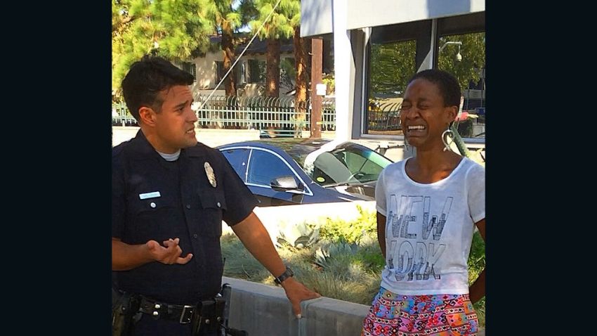 'Django Unchained' actress, Daniele Watts, claims she was cuffed for showing public affection in Studio City, California on September 11, 2014.