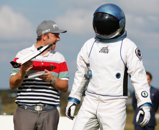 Golfer Andy Sullivan had a close encounter at the KLM Open on Sunday...