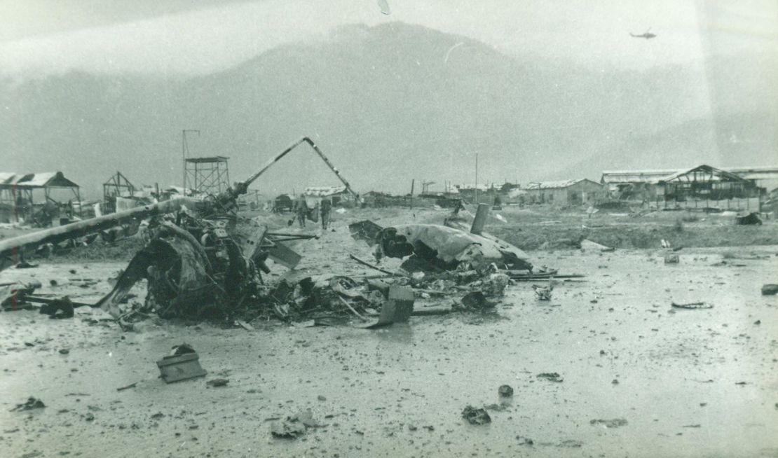 The scene in Camp A Shau, Vietnam, after the battle in March 1966.