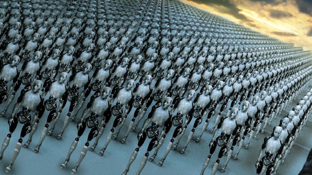 A scene from the movie "iRobot."