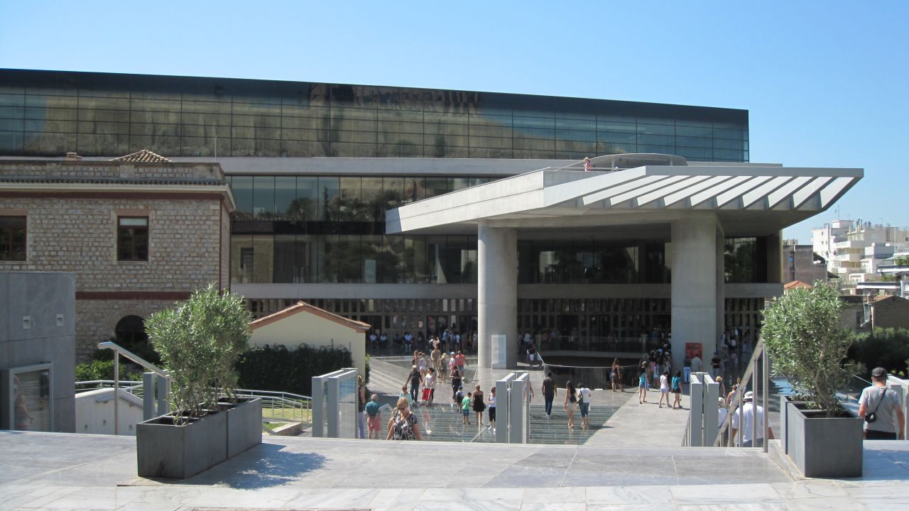 The Acropolis Museum in Athens, Greece, showcases findings from the archaeological excavation of the ancient Greek site.