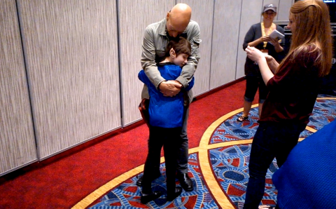 Is there a better surprise for a Trekkie than a visit from Patrick Stewart? The actor took some time out from his appearance at Atlanta's Dragon Con in August 2014 to meet a fan named Dawn Garrigus. The young girl has mitochondrial disease and asked to meet Stewart through the Make-A-Wish Foundation. Stewart talked with her for a while, signed autographs and gave her a heartwarming hug. 