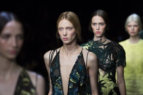 Erdem's collection was infused with greens and nature-inspired detailing. 