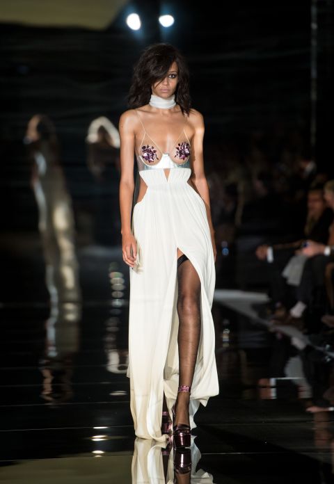 <a href="http://www.cnn.com/2014/09/17/world/london-fashion-week-memorable-fashion/index.html?hpt=hp_c3">Fashion heavyweight</a> Tom Ford kept things sultry with evening dresses and figure-hugging forms. 