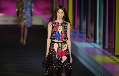 Peter Pilotto toughened up his womanswear collection with perspex detailing. 
