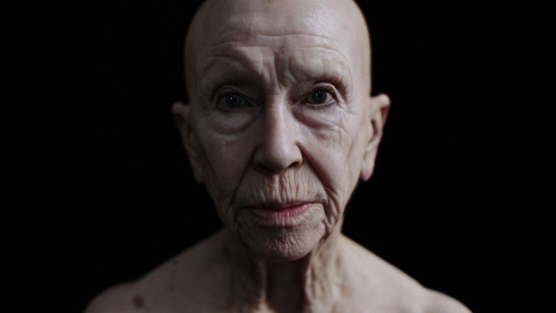 It's a hyper-real virtual 3-D scan of a human body, in this case, British actor Beryl Nesbitt.