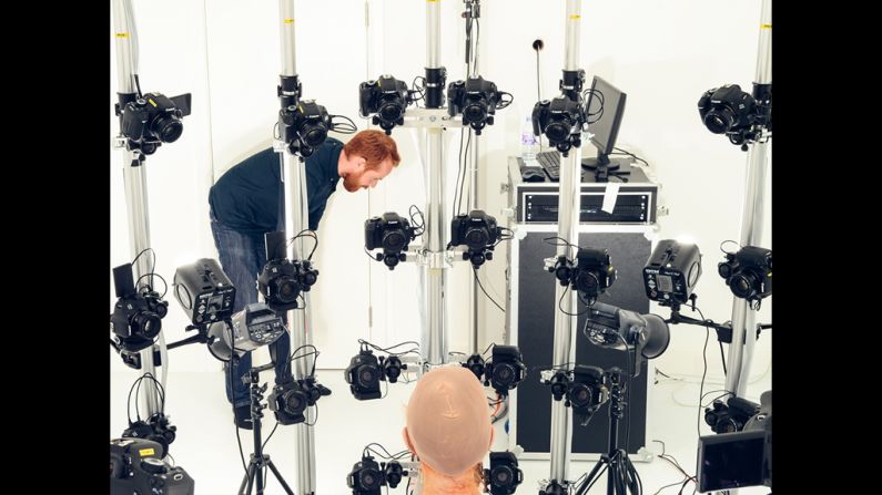 London-based creative studio Marshmallow Laser Feast used 94 high definition cameras to capture a likeness of Nesbitt's skin, for a music video.