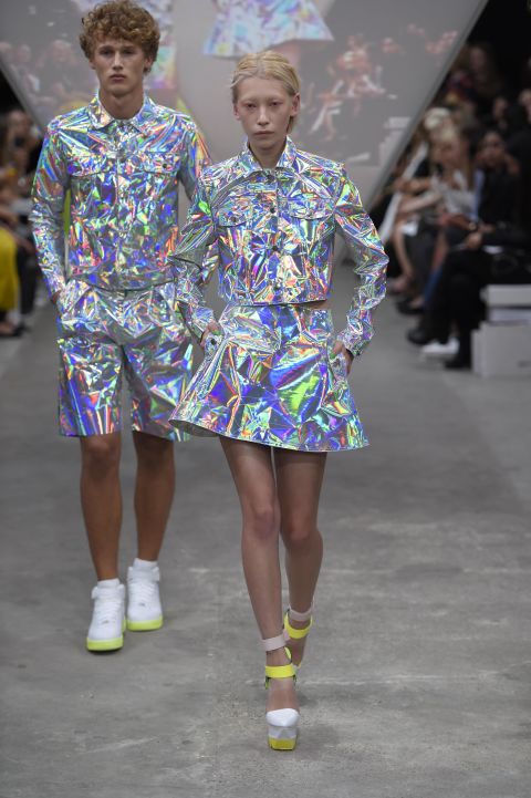 Fyodor Golan described <a href="http://www.cnn.com/2014/09/17/world/london-fashion-week-memorable-fashion/index.html?hpt=hp_c3">their collection</a> as "Digital Romanticism." 