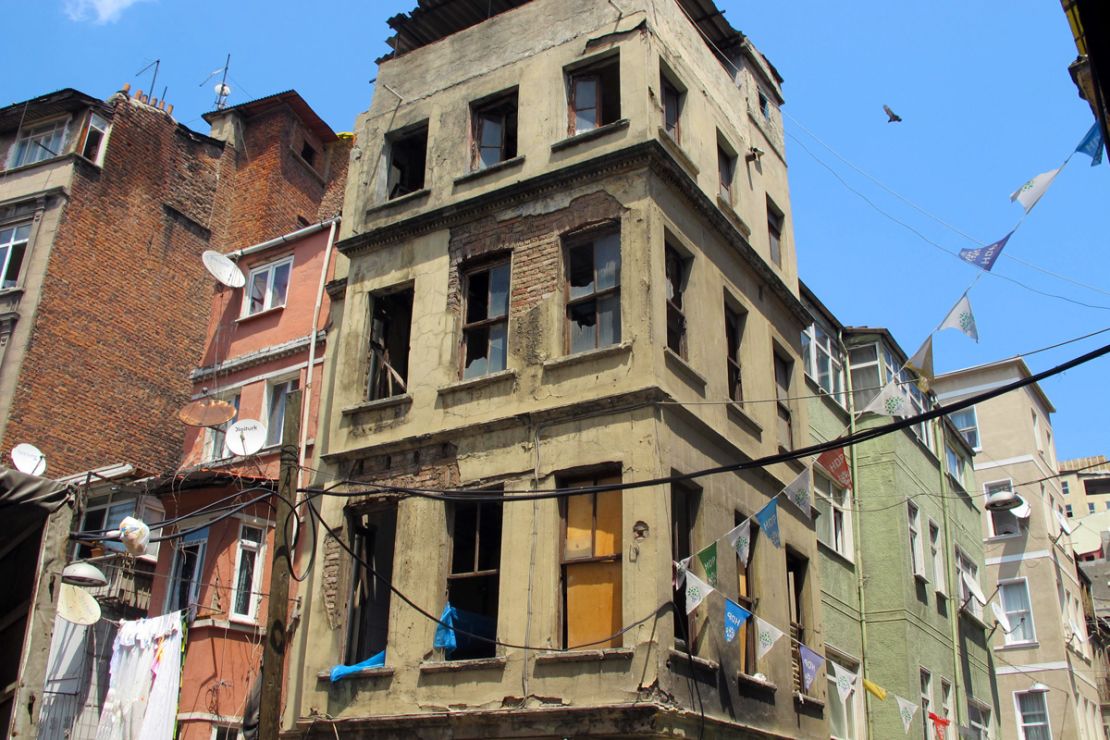 Many of Beyoglu's crumbling old structures are being replaced by new developments.