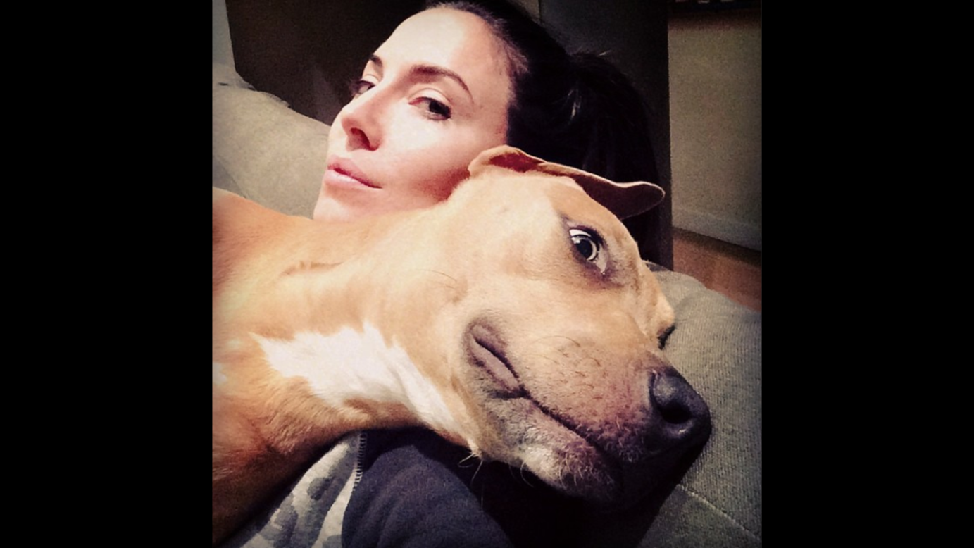 Comedian Whitney Cummings <a href="http://instagram.com/p/s1XNHDkmVp/" target="_blank" target="_blank">takes a photo of her dog</a> Friday, September 12. "She pretends to be asleep so I won't get up," Cummings said on Instagram. "Busted."