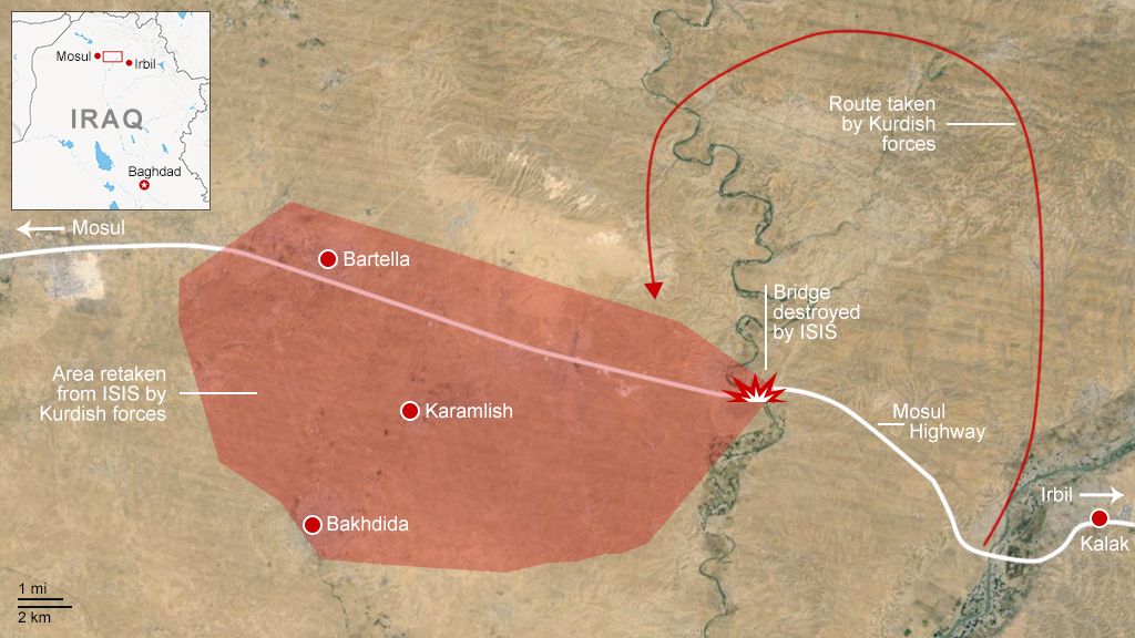 Map: Kurdish forces retake ISIS area