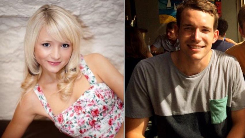 This combination of handout images created from undated images received from Britain's Foreign and Commonwealth Office on September 16, 2014 shows British students, Hannah Witheridge (L) and David Miller (R).