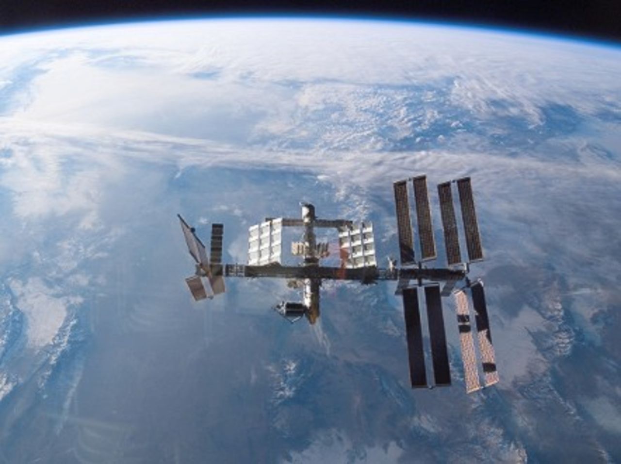 The microgravity environment on board the International Space Station (ISS) is useful to explore the inner workings of infectious bacteria. - (NASA)