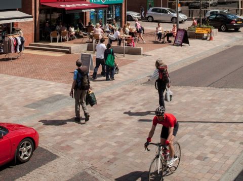 Regeneration of the small town of Poynton in Cheshire, UK to a shared space has seen accident rates fall and the number of shoppers rise.
