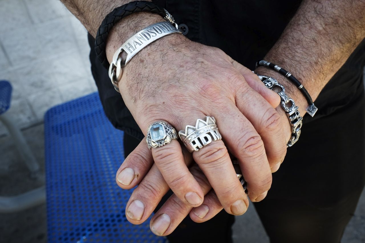 The rings of Handsome Dick Manitoba, a punk rock singer and radio personality from the Bronx.