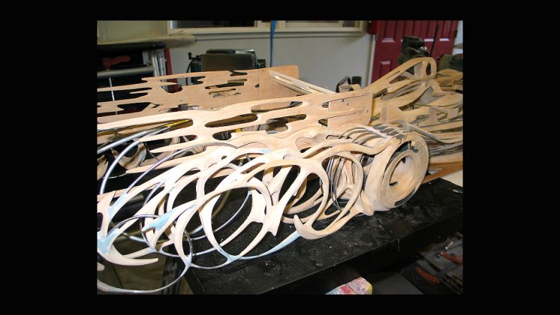 "I always look at the cars and how to depict them at speed and motion in a more exciting, visceral way," says Hoyt. "If you could show the echo of a car with the wheels disappearing that will achieve the visual effect. I'm constantly looking at ways to make the wood look even faster."