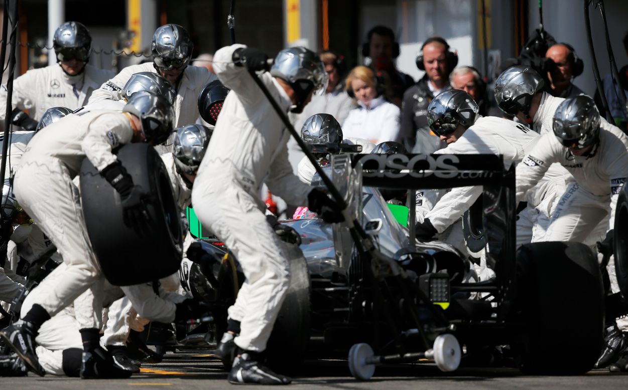 The McLaren pit crew in action at the Belgian Grand Prix last month. The HPL's work will help not just Button but the engineers and mechanics who play such a vital role on race days. "The team need to be fit -- they work such long hours, the mechanics especially have got to be on the ball," Button says. "We've got to be able to push them hard and get the best out of them every second."    