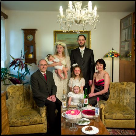 This is <strong>Dita Pepe</strong>. She's the one in the bridal gown. Except this is not her wedding, and this is not her family.  <br /><br /><em>Click on the right side of the picture or on the arrows below to uncover the story. </em>