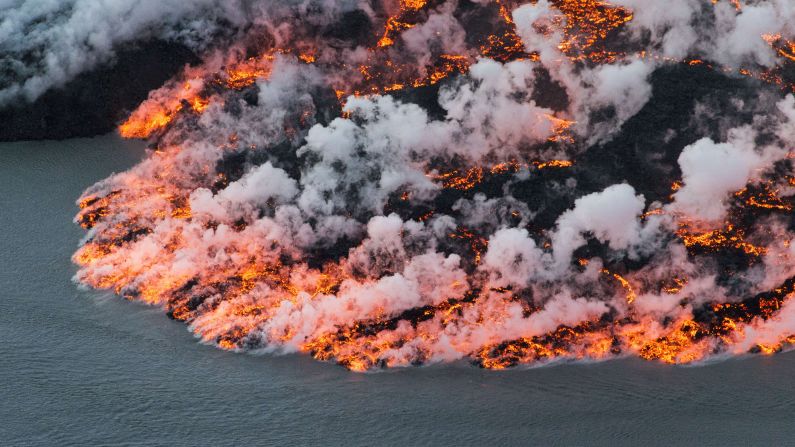 An aerial picture taken on Sunday, September 14, shows lava flowing out of the Bardarbunga volcano in southeast Iceland. <a href="http://www.cnn.com/2013/11/20/world/gallery/recently-active-volcanos/index.html">See photos of Bardarbunga and other recently active volcanoes</a>