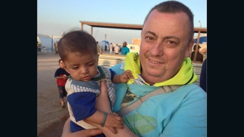 British aid worker Alan Henning is shown at a refugee camp on the Syrian-Turkish border.