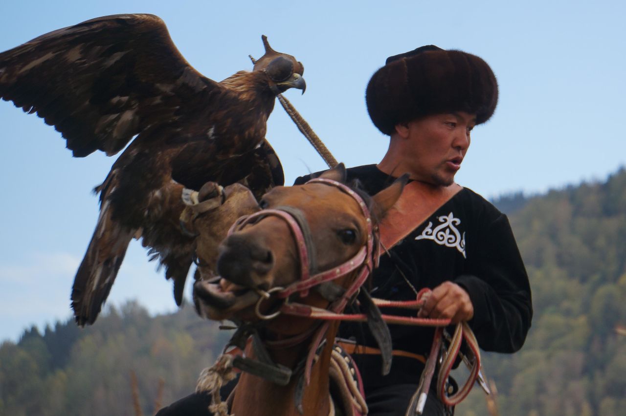 Demonstrations of eagle hunting were popular, with the huge birds of prey soaring close to spectators. Few true nomads exist today. Many spectators came from towns and cities to relive old ways in a display for older generations and curious young.