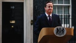 Prime Minister David Cameron gives a press conference following the results of the Scottish referendum on independence outside 10 Downing Street on September 19, 2014 in London, England. 