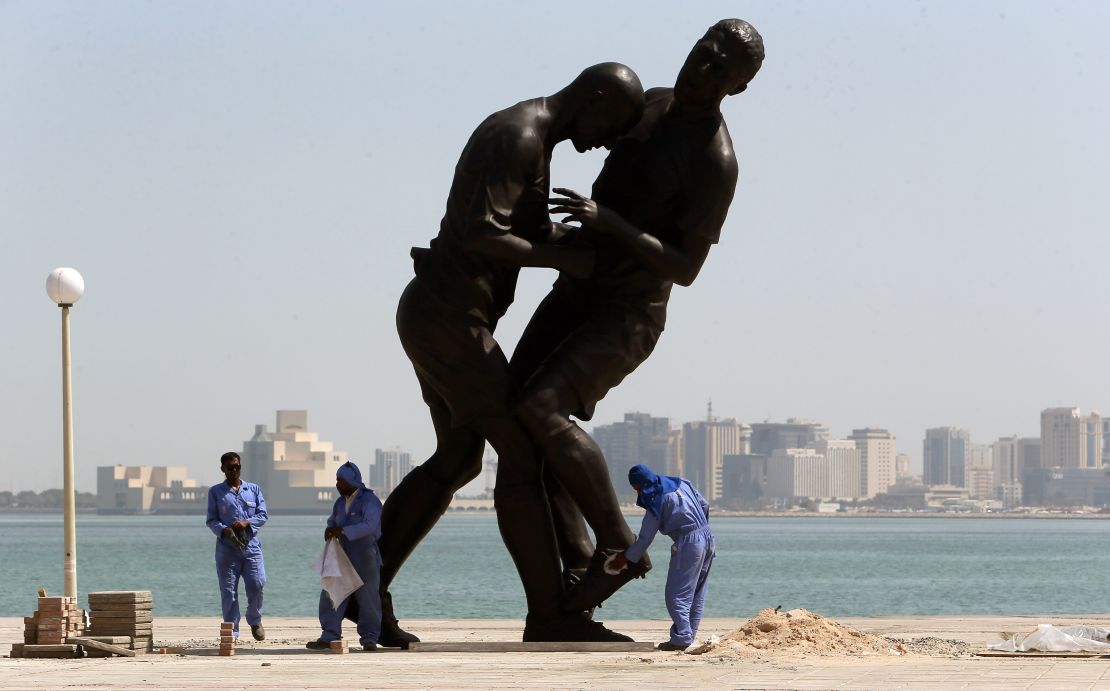 Zidane's headbutt on Materazzi was immortalized in the bronze statue titled "Coup de Tete"  made by French Algerian born artist Adel Abdessemed.