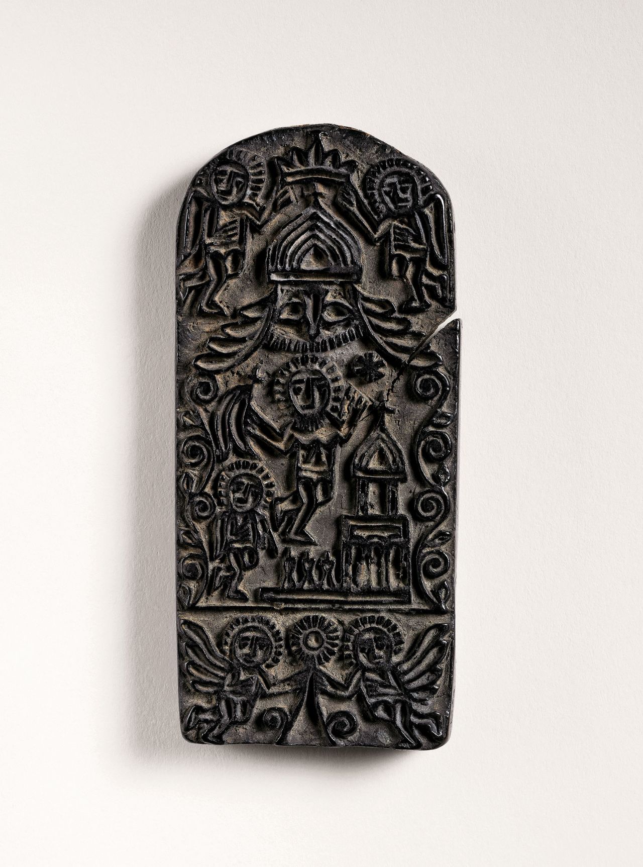 This 17th-century tattoo stamp was used to make an imprint of a tattoo on the skin, which was then needled. It was owned by the Razzouk family of Jerusalem, originally of Coptic descent, who have been tattooing pilgrims with Christian iconography for centuries; they continue to do so today. This stamp depicts the resurrection of Christ.