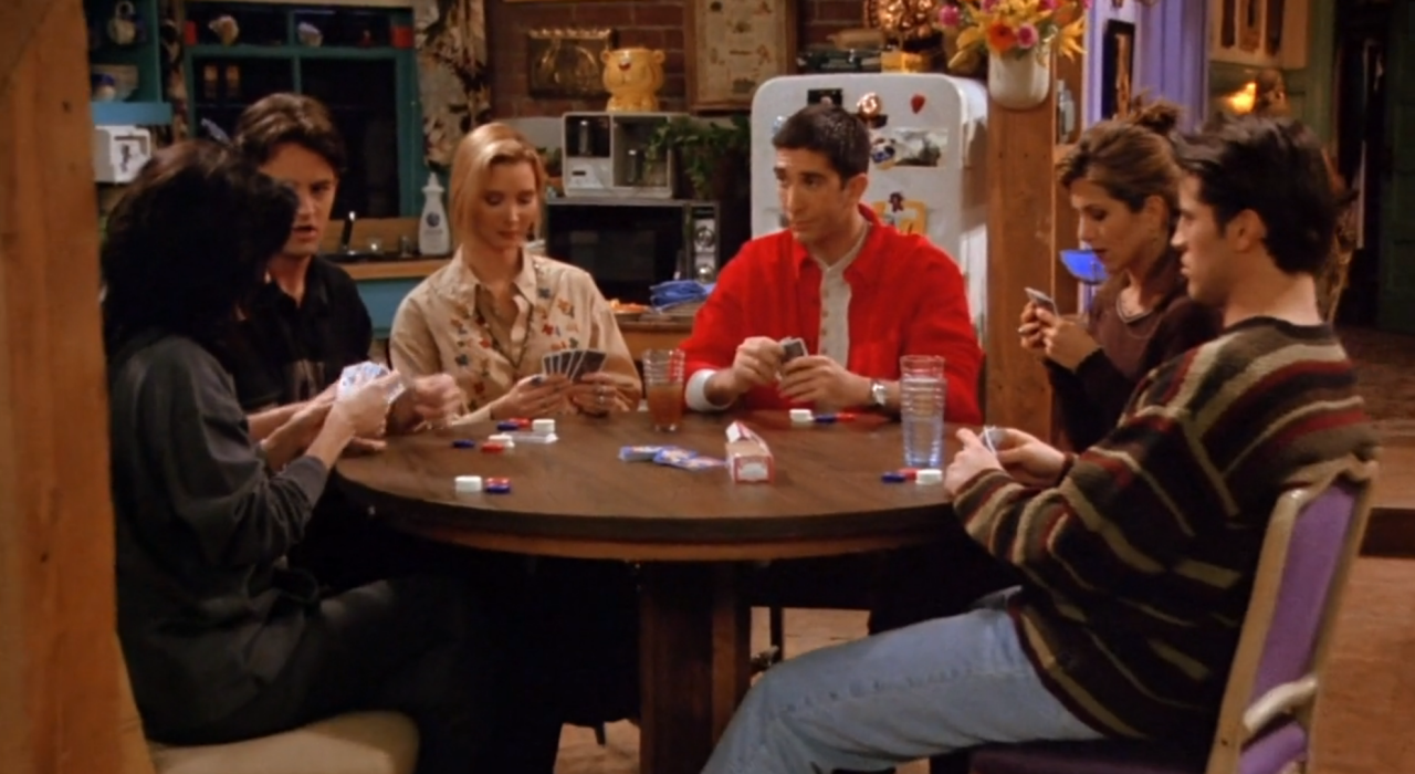 <strong>"The One with all the Poker:" </strong>Any episode that combined all of the "Friends" and a guys vs. girls faceoff was bound for greatness. But underneath the humor in this season 1 episode was a larger story unfolding of Ross' feelings for Rachel. 