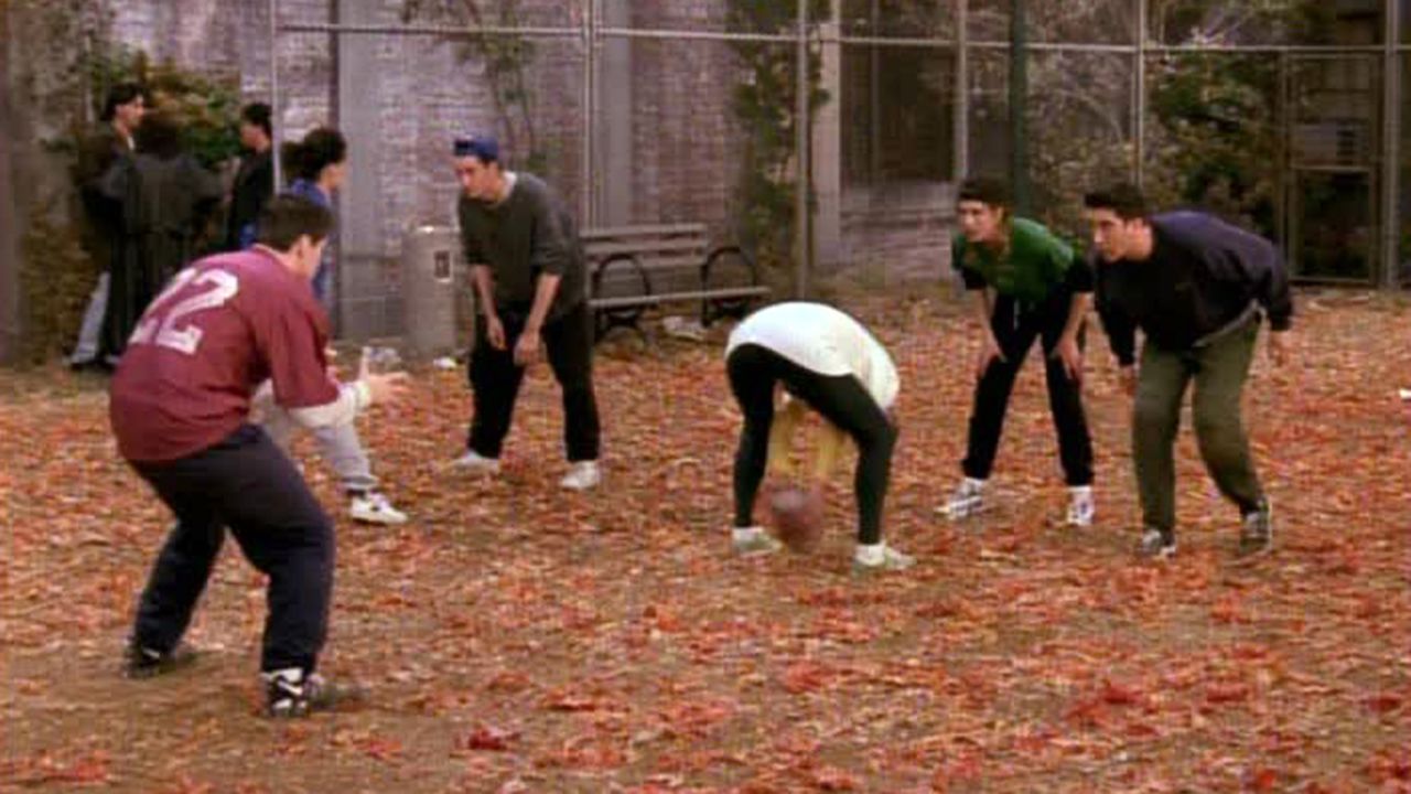 <strong>"The One with the Football:"</strong> "Friends" Thanksgiving episodes are always among the best of the series, and this season 3 episode is a standout. As proven in season 1, anytime you get this competitive group together and introduce a game, you're going to get classic moments. 