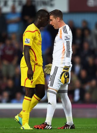 Balotelli has also shown flashes of the temper that have punctuated his career since returning to England -- confronting West Ham United goalkeeper Adrian during Liverpool's 3-1 defeat in September.