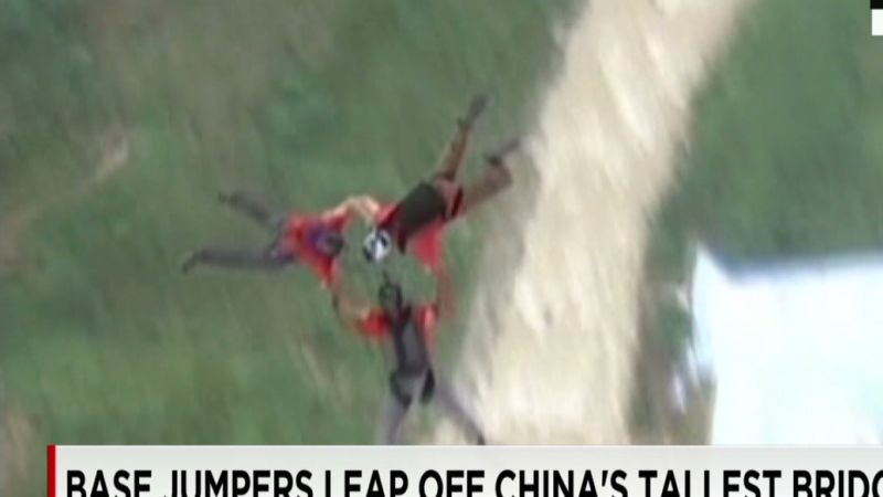 BASE jumpers leap off China’s tallest bridge | CNN