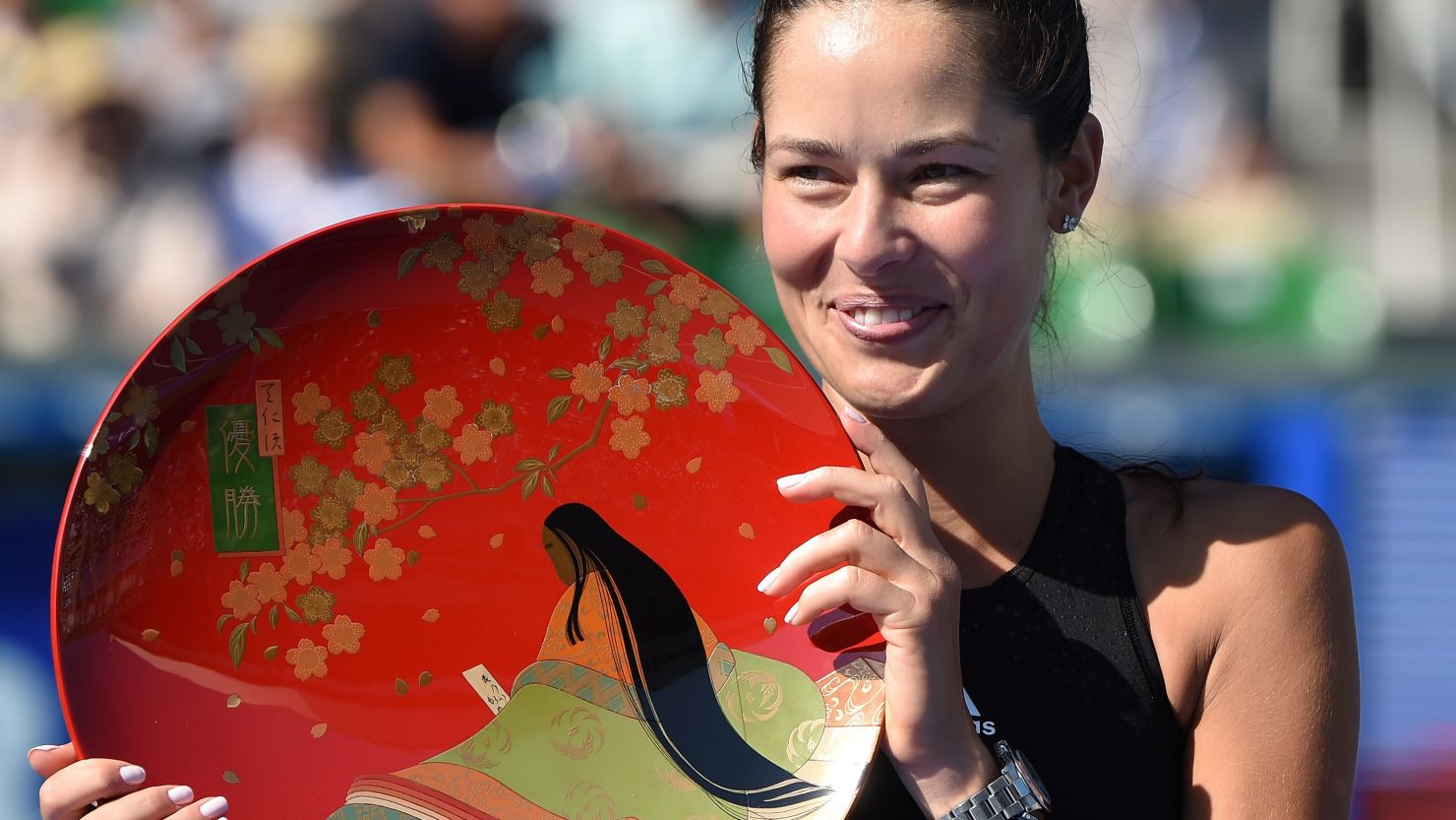 Ana Ivanovic is all smiles after landing the Pan Pacific title in Tokyo for the first time.