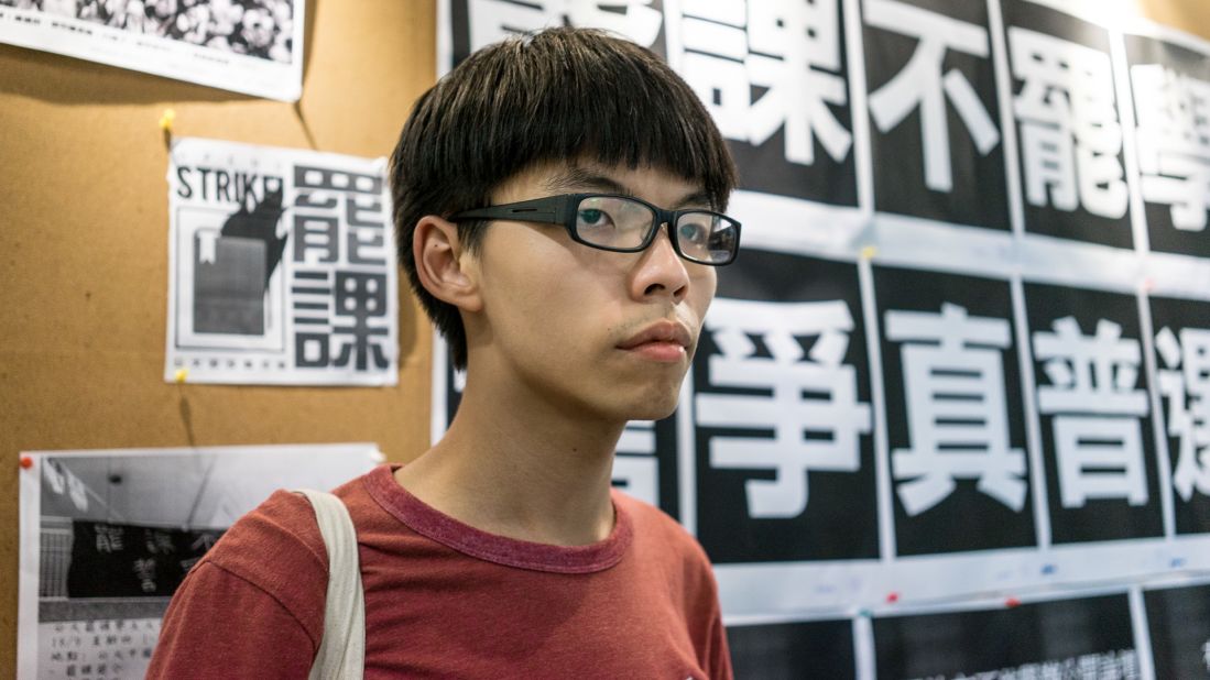 Joshua Wong, 17, is the founder of pro-democracy student group Scholarism. In 2012, he led as many as 120,000 people in a protest that overturned a pro-Communist school curriculum in Hong Kong. 