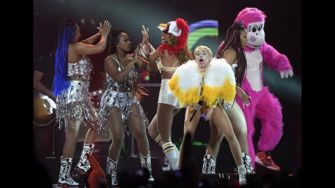 Pop star Miley Cyrus performs in Mexico City during a "Bangerz" tour stop in September 2014. Earlier, Cyrus had been criticized for her dance moves during a concert in Monterrey, Mexico. On Mexico's Independence Day, Cyrus' backup dancers used a Mexican flag to spank the oversized fake bum Cyrus was wearing. Mexico's Interior Ministry <a href="http://www.cnn.com/2014/09/18/showbiz/miley-cyrus-mexican-flag/index.html">opened a federal investigation on the matter</a>. Here are a few other issues that cropped up during Cyrus' tour, which she launched in February 2014. 