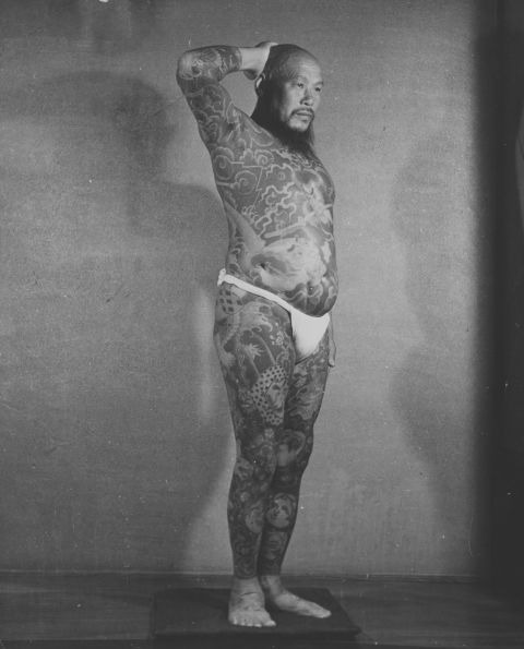 In Japan, a rich tradition of body art, known as Irezumi, stretches back to approximately 10,000 B.C. Tattooing was banned between 1876-1948, when the art form became associated with criminality and gang culture. But once prohibitions were lifted, tattooists were free once again to work without fear of arrest. Here, a Japanese man is pictured in 1958 with full body tattoos.