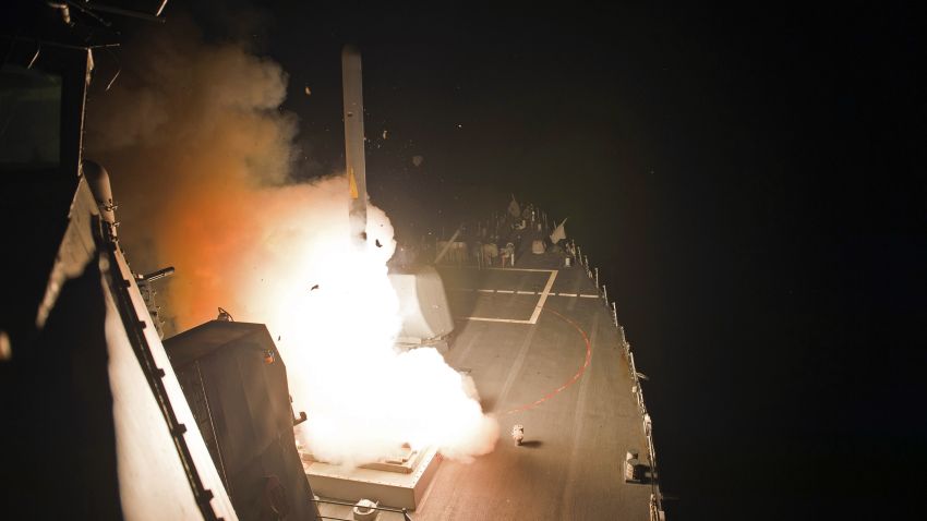 In this photo released by the U.S. Navy, the guided-missile destroyer USS Arleigh Burke (DDG 51) launches Tomahawk cruise missiles, in the Arabian Gulf, Tuesday, Sept. 23, 2014.