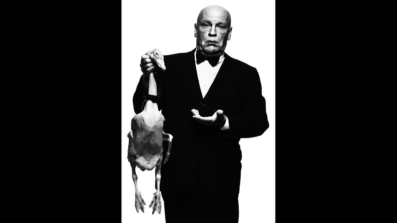 Malkovich is director Alfred Hitchcock in this re-creation of Albert Watson's photo in 1973.