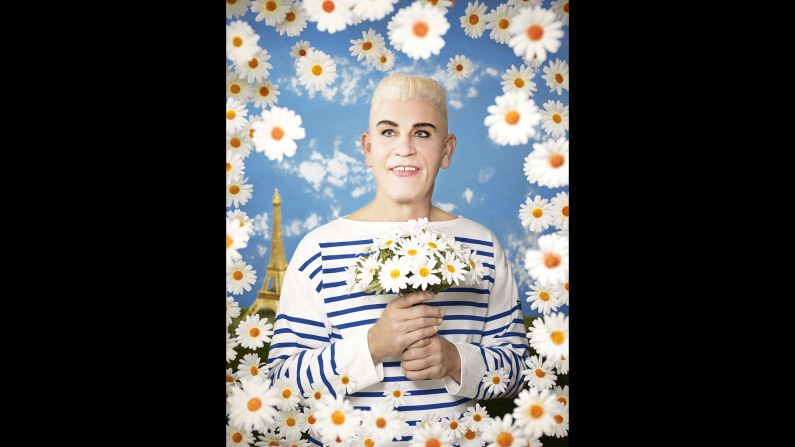 Malkovich is dressed as designer Jean Paul Gaultier in this re-creation of Pierre et Gilles' work in 1990.
